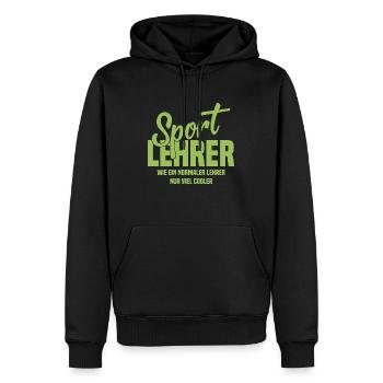 Sportlehrer - Wie ein normaler Lehrer nur cooler - Männer Premium Bio Hoodie - Schwarz - Vorne - Nico (187cm)