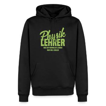 Physiklehrer - Wie ein normaler Lehrer nur cooler - Männer Premium Bio Hoodie - Schwarz - Vorne - Nico (187cm)