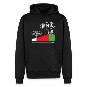 Rente Fahrrad Hobby T-Shirt - Männer Premium Bio Hoodie - Schwarz - Vorne - Nico (187cm)