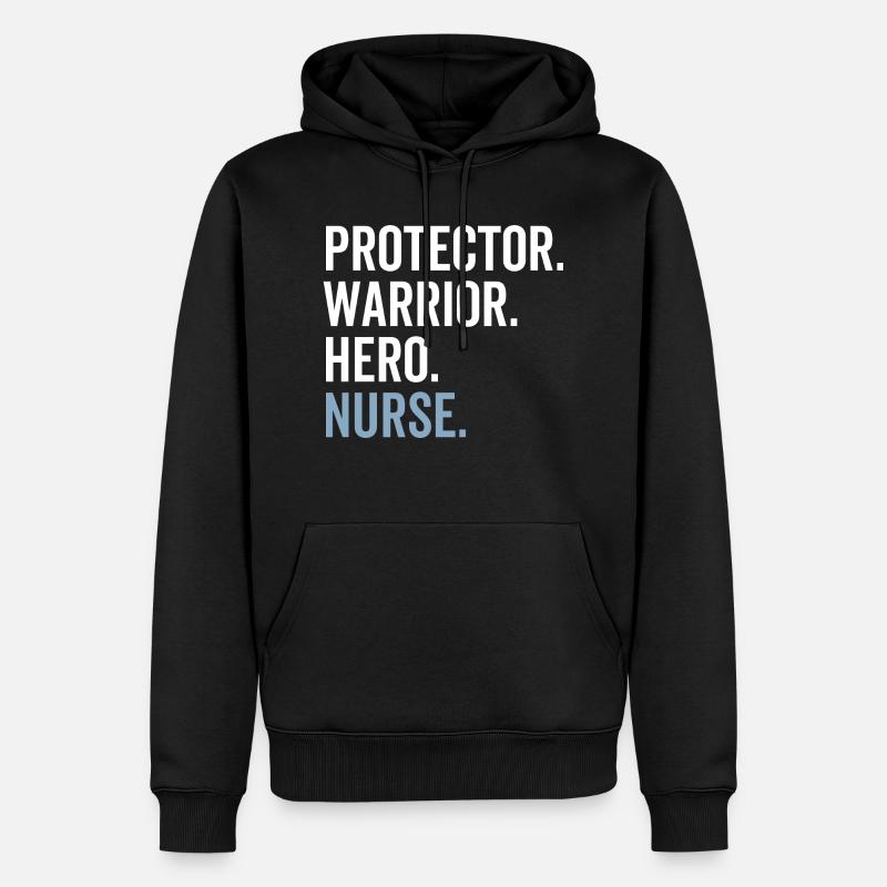 Protector Krieger Held Krankenschwester - Männer Premium Bio Hoodie - Schwarz