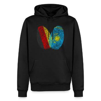 Fingerabdruck Kasache Kasachstan - Männer Premium Bio Hoodie - Schwarz - Vorne - Nico (187cm)