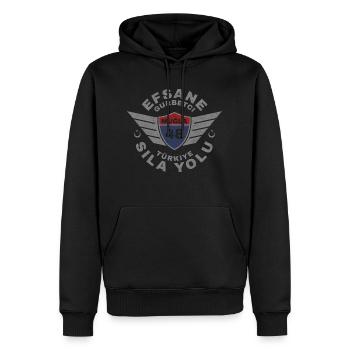 Muğla - Sweat à capuche Premium bio Homme - noir - Devant - Nico (187cm)