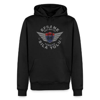 Fourgon - Sweat à capuche Premium bio Homme - noir - Devant - Nico (187cm)