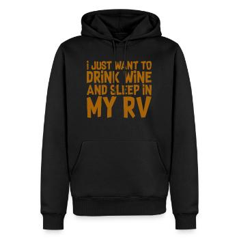 I just want to drink wine and sleep in my rv 4 - Men’s Premium Organic Hoodie - black - Front - Nico (187cm)