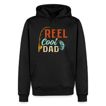 Reel Cool Papa Pêcheur Pêcheur - Sweat à capuche Premium bio Homme - noir - Devant - Nico (187cm)