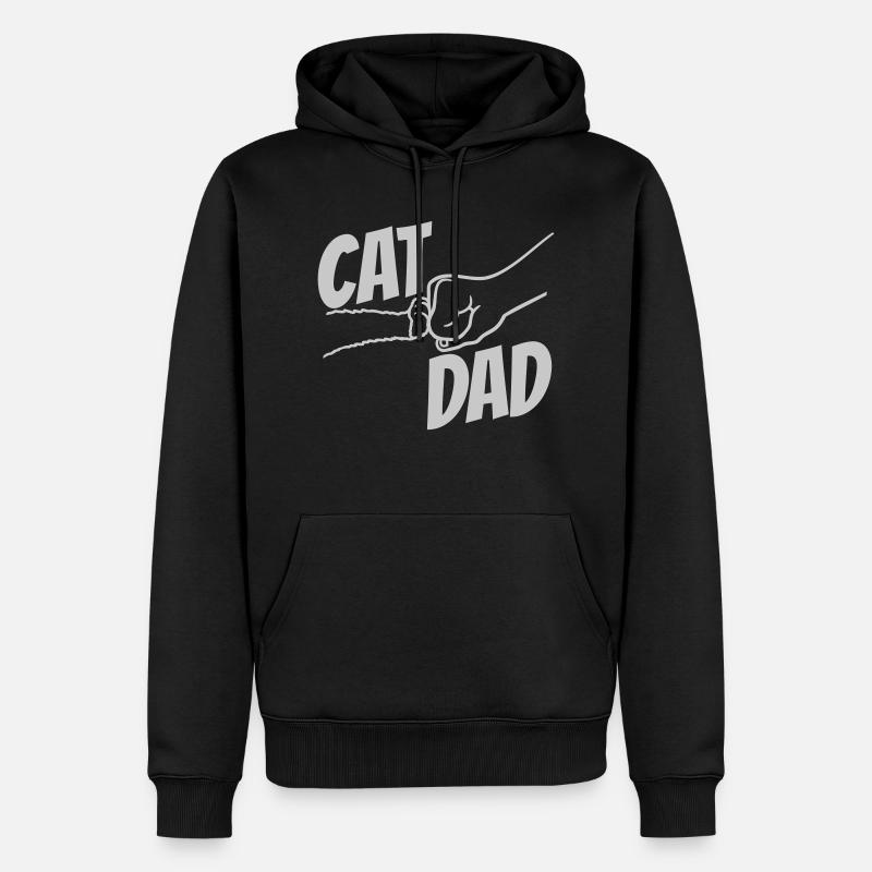 Cat Dad Logo Design - Männer Premium Bio Hoodie - Schwarz