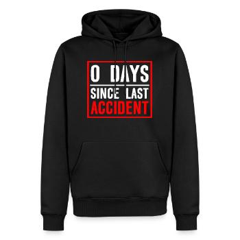 0 jours depuis le dernier accident 2 - Sweat à capuche Premium bio Homme - noir - Devant - Nico (187cm)