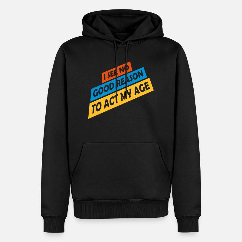 pour agir à mon âge - Sweat à capuche Premium bio Homme - noir