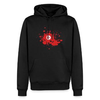 Tunesien - Männer Premium Bio Hoodie - Schwarz - Vorne - Nico (187cm)