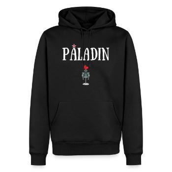 PALADIN PERSONNGE JDR ARMURE - Sweat à capuche Premium bio Homme - noir - Devant - Nico (187cm)