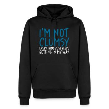 I'm Not Clumsy Everything Keeps Getting In My Way - Männer Premium Bio Hoodie - Schwarz - Vorne - Nico (187cm)