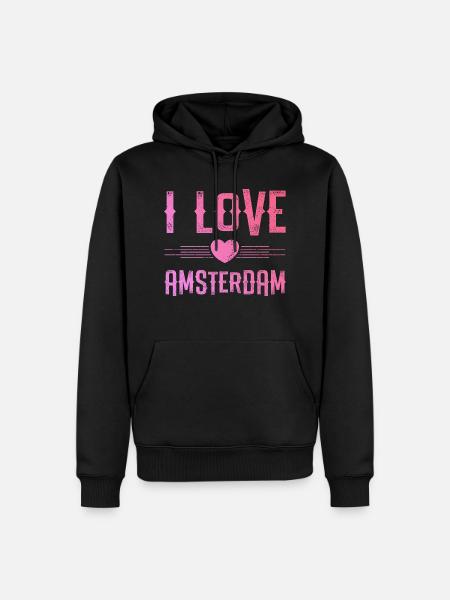 I Love Amsterdam - Men’s Premium Organic Hoodie - black