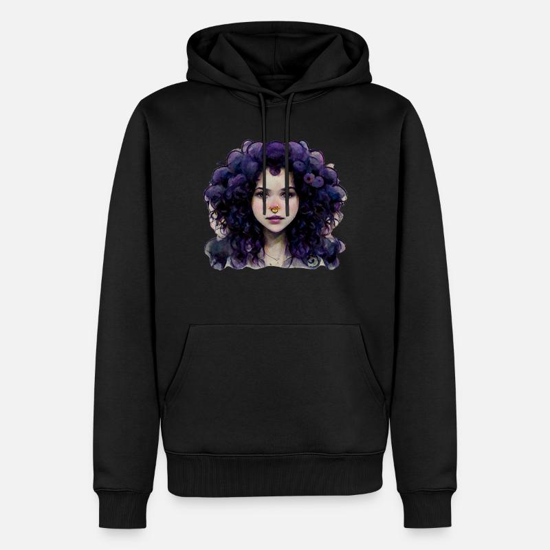 Violet - Sweat à capuche Premium bio Homme - noir