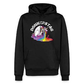 Überstunden Schichtdienst - Arbeiten macht spaß - Männer Premium Bio Hoodie - Schwarz - Vorne - Nico (187cm)