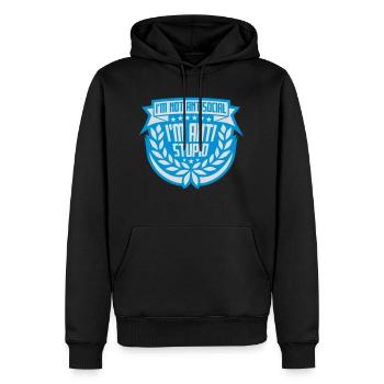 not antisocial anti stupid - Männer Premium Bio Hoodie - Schwarz - Vorne - Nico (187cm)