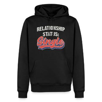 Relationship status: Single - Men’s Premium Organic Hoodie - black - Front - Nico (187cm)