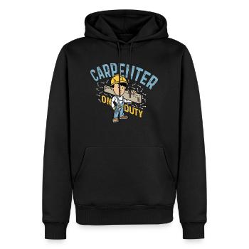 Zimmermann im Dienst Fleißiger Arbeiter Geschenk - Männer Premium Bio Hoodie - Schwarz - Vorne - Nico (187cm)