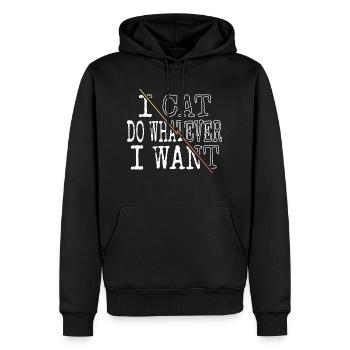 happy pet cat hair tshirts cat lover house cat - Männer Premium Bio Hoodie - Schwarz - Vorne - Nico (187cm)
