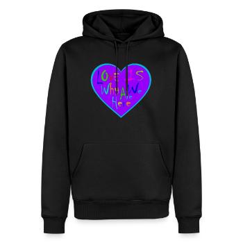 Cœur Love is - Sweat à capuche Premium bio Homme - noir - Devant - Nico (187cm)