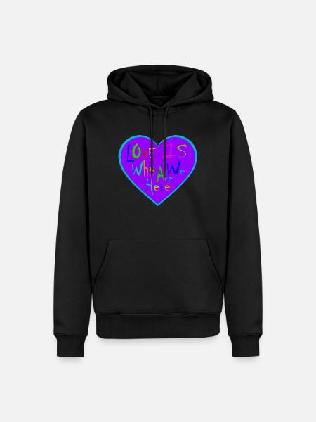 Cœur Love is - Sweat à capuche Premium bio Homme - noir