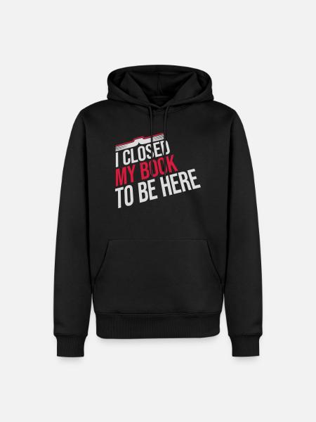 I closed my book - Men’s Premium Organic Hoodie - black