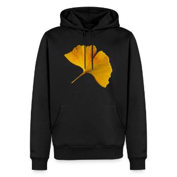 Herbst Ginkgo Blatt Herbstliches Ginkgoblatt Foto - Männer Premium Bio Hoodie - Schwarz - Vorne - Nico (187cm)