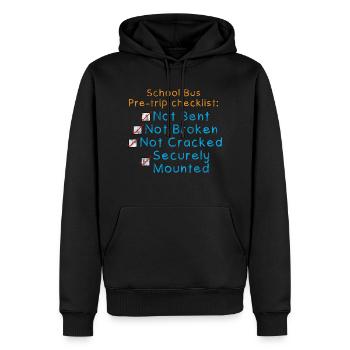 School Bus Pre-trip Checklist, Not Bent, 3 - Men’s Premium Organic Hoodie - black - Front - Nico (187cm)