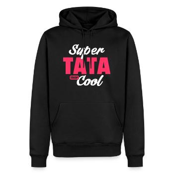 cadeau humour tata / super tata cool - Sweat à capuche Premium bio Homme - noir - Devant - Nico (187cm)