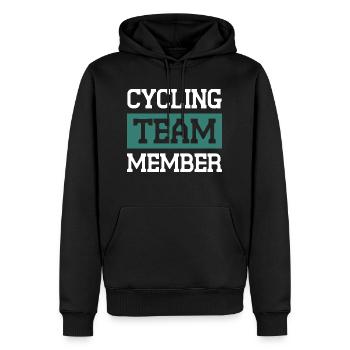 Cycling Team - Men’s Premium Organic Hoodie - black - Front - Nico (187cm)