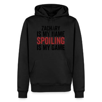 Zachary is My Name Spoiling is My Game - Men’s Premium Organic Hoodie - black - Front - Nico (187cm)