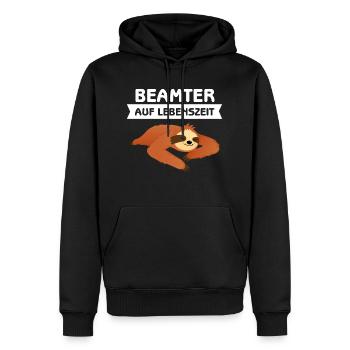 Beamter Auf Lebenszeit - Dabbing Faultier - Männer Premium Bio Hoodie - Schwarz - Vorne - Nico (187cm)