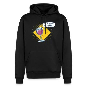 I'll Be Ready in a Wine - Men’s Premium Organic Hoodie - black - Front - Nico (187cm)