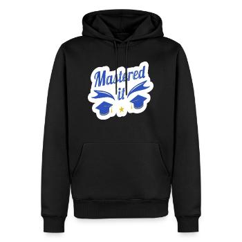 Master's degree University - Men’s Premium Organic Hoodie - black - Front - Nico (187cm)