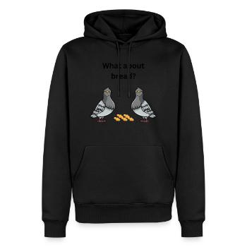 Qu’en est-il du pain? - Sweat à capuche Premium bio Homme - noir - Devant - Nico (187cm)