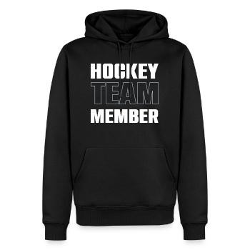 Équipe de hockey - Sweat à capuche Premium bio Homme - noir - Devant - Nico (187cm)
