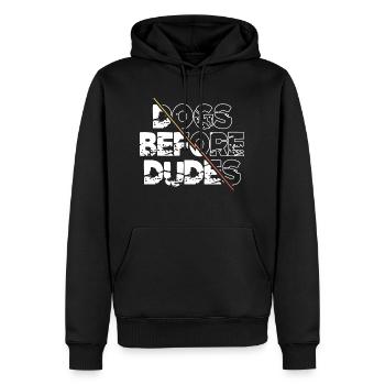 rescue love animal rights funny quote - Men’s Premium Organic Hoodie - black - Front - Nico (187cm)