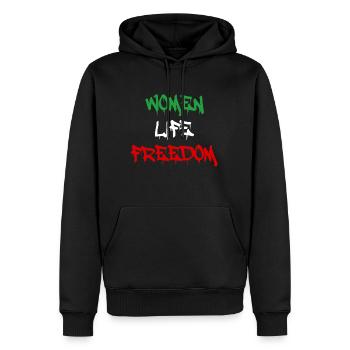Liberté de vie de femme - Iran - Mahsa Amini - Sweat à capuche Premium bio Homme - noir - Devant - Nico (187cm)
