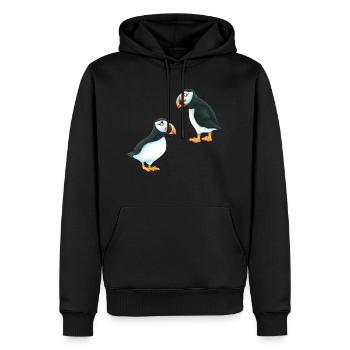 Macareux - Sweat à capuche Premium bio Homme - noir - Devant - Nico (187cm)