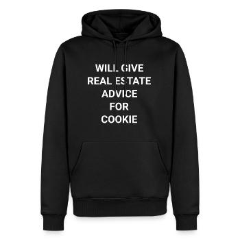 Will Give Real Estate Advice - Men’s Premium Organic Hoodie - black - Front - Nico (187cm)