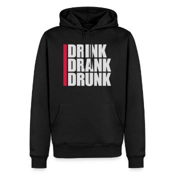 drink drank drunk Zitat - Männer Premium Bio Hoodie - Schwarz - Vorne - Nico (187cm)