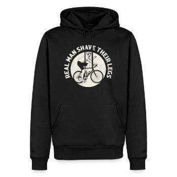 Real Man Shave Their Legs Cycling Biking - Männer Premium Bio Hoodie - Schwarz - Vorne - Nico (187cm)