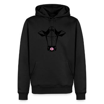 Low Poly Cow - Men’s Premium Organic Hoodie - black - Front - Nico (187cm)