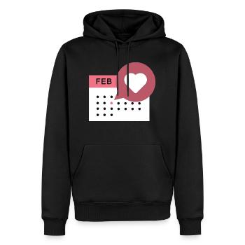 Calendrier du cœur - Sweat à capuche Premium bio Homme - noir - Devant - Nico (187cm)