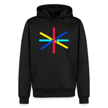 Regenbogen Kreis - Männer Premium Bio Hoodie - Schwarz - Vorne - Nico (187cm)