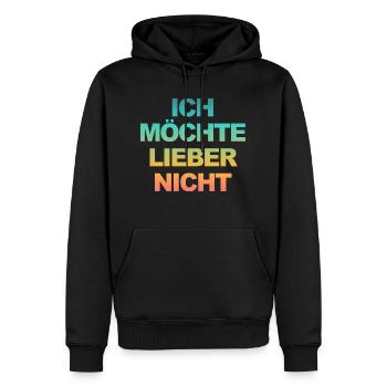 Bartleby der Schreiber - Ich möchte lieber nicht - Männer Premium Bio Hoodie - Schwarz - Vorne - Nico (187cm)