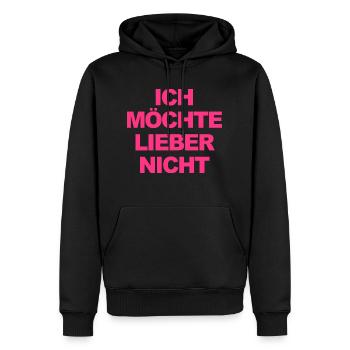 Bartleby der Schreiber - Ich möchte lieber nicht - Männer Premium Bio Hoodie - Schwarz - Vorne - Nico (187cm)