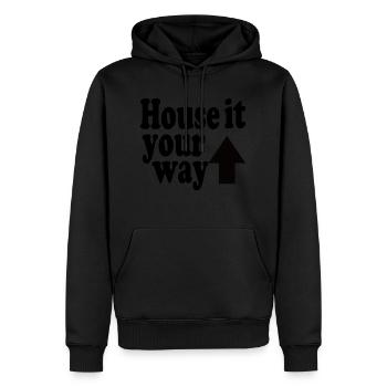 House It Your Way Arrow Black - Sweat à capuche Premium bio Homme - noir - Devant - Nico (187cm)