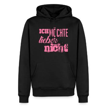 Bartleby der Schreiber - Ich möchte lieber nicht - Männer Premium Bio Hoodie - Schwarz - Vorne - Nico (187cm)