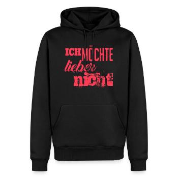 Bartleby der Schreiber - Ich möchte lieber nicht - Männer Premium Bio Hoodie - Schwarz - Vorne - Nico (187cm)