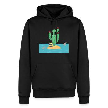 Cactus avec Wilson - Sweat à capuche Premium bio Homme - noir - Devant - Nico (187cm)